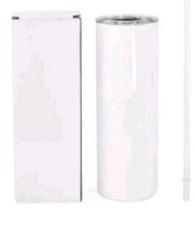 20oz sublimation blanks straight skinny tumbler with plastic straw