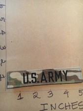 US Army Name Tape Camo patch with hook loop back 6/23/26