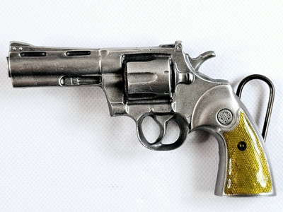 Bergamot Brass Works USA L-156 Pistol Gun Belt Buckle Revolver