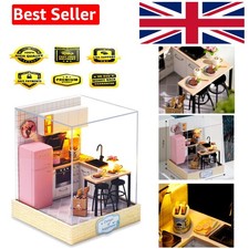 Art Deco Miniature DIY Dollhouse Kit with LED Lights & Furnishings - 1:12 Scale