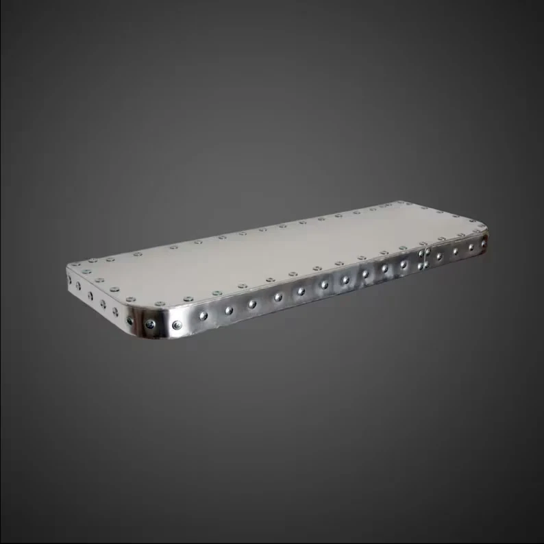 Industrial Riveted Aluminum Wall Shelf 18" Aircraft Style Floating Metal Shelf
Opens in a new window