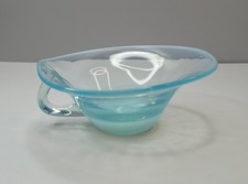 Vtg. Fostoria Caribee Blue Seascape 6" Dip/App/Candy Bowl