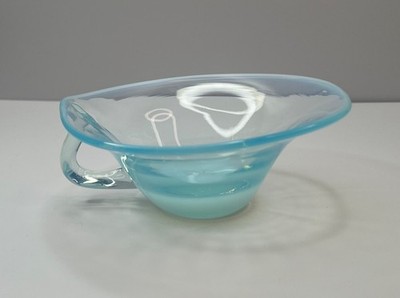 Vtg. Fostoria Caribee Blue Seascape 6'' Dip/App/Candy Bowl