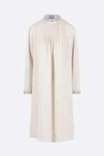 PRADA Talc Linen Crystal Dress New & Authentic