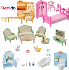 36Pcs Dollhouse Furniture Set,Miniature 1:12 Scale Dolls House Accessories with