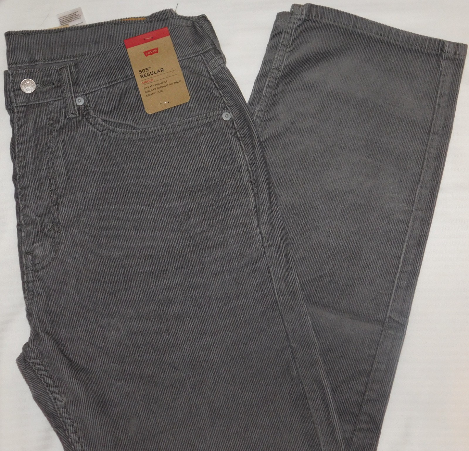 Stretch Straight Men's Smoked Pearl 14w Cords Grey
