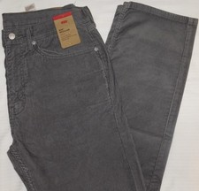 LEVIS 505 Regular Fit Jeans Stretch Straight Men's Smoked Pearl 14w Cords Grey