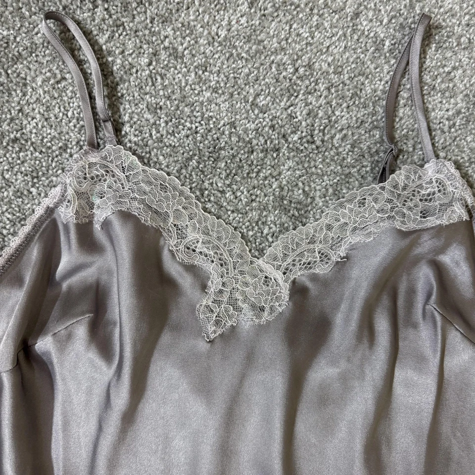 Camisón lencería Victoria's Secret Chemise para mujer gris medio satinado encaje sin cordones Foto 4 de 4