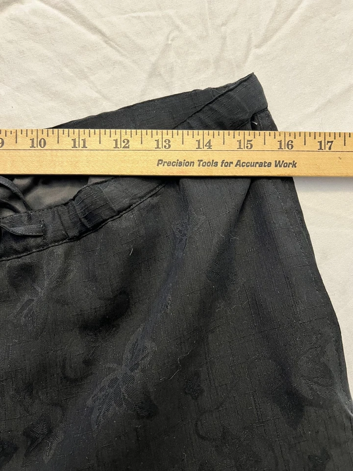 Брюки мужские Bobby Chan средние черные 100% шелк жаккардовые с цветочным рисунком прямые штанины - Изображение 4 из 4