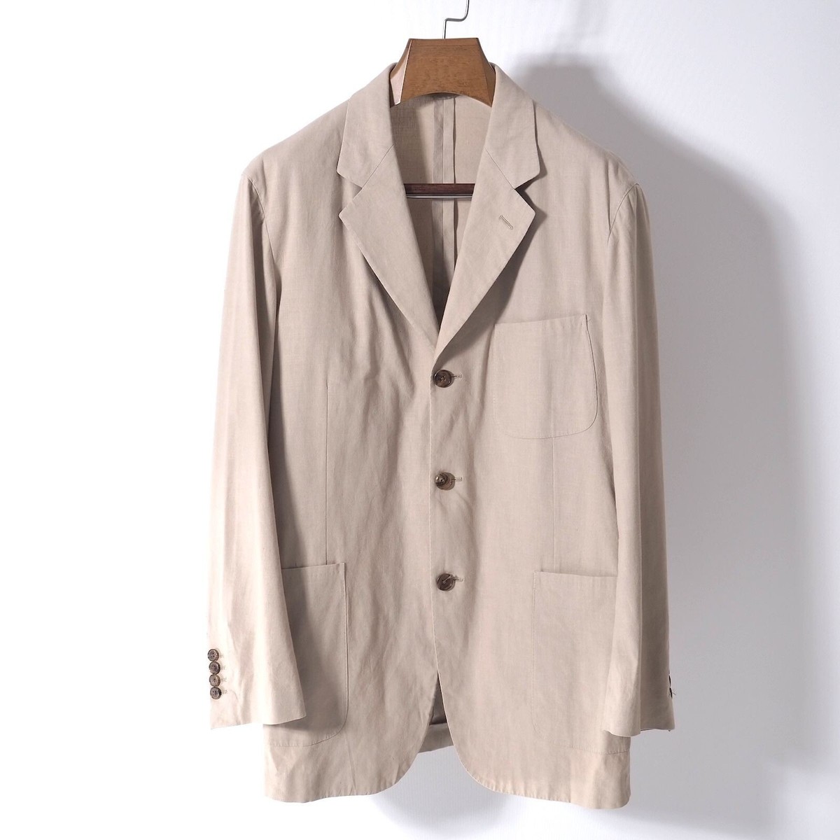 ジャケット・アウター hermes stripe 3B tailored jacket Hermes 3B Linen Tailored Jacket Spring/Summer Size 48 Beige