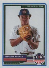 2023 Panini Stars & Stripes #36 Sebastian Norman USA Baseball 15U National Team