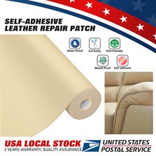 Beige Self-Adhesive Couch Leather Repair, Patch Tears on Car Seats, Jackets More