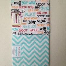 Lot of 2 Fat Quarters Dog Puppy Words Aqua Waverly Creative Cuts