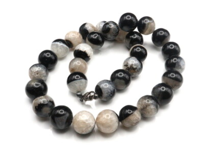 GOLDJUNGE69 * SOGNI D`ORO EDELSTEIN KETTE  ONYX-QUARZ  KUGEL 13,5mm  925er SILBE