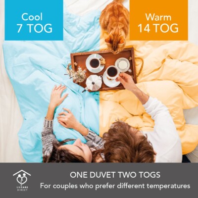 Paar Bettdecke Dual Tog 7 & 14 One Quilt Two Temperaturen Paar Winter Bettdecke