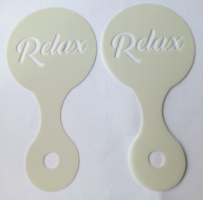 2x Relax Kaffeetasse Schablonen mehrfach wiederverwendbar Cafe Geschenk Club Kneipe Chillax