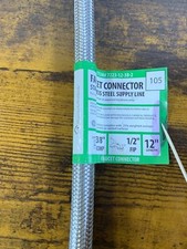 Faucet Connector Stainless Steel Supply Line 3/8 Comp 1/2 FIP 12 Length