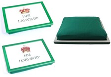 Lap Tray Serving Bean Bag TV Bed Soft Cushion Padded His Lordship & Her Ladyship