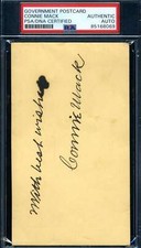 Connie Mack PSA DNA Signed 1953 GPC Government Postcard Autograph