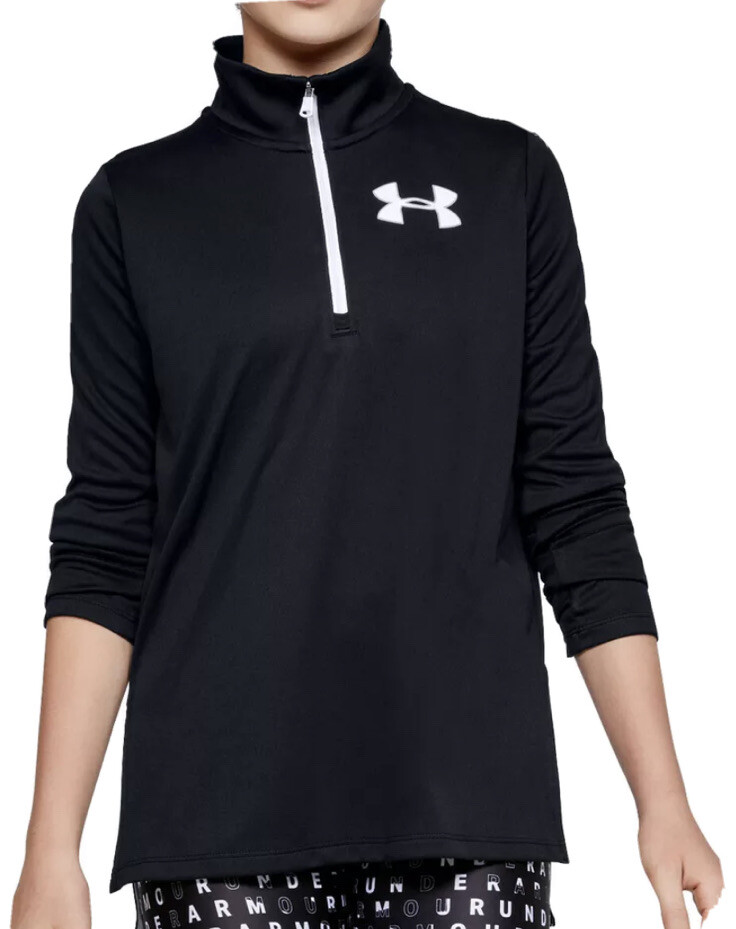 Under Armour Tech Half Zip Long Sleeve Junior Running Top Black 1327854