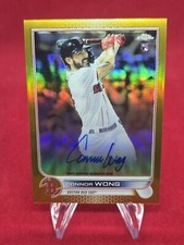 2022 Topps Chrome Connor Wong Gold Rookie On Card Auto /50 RED SOX