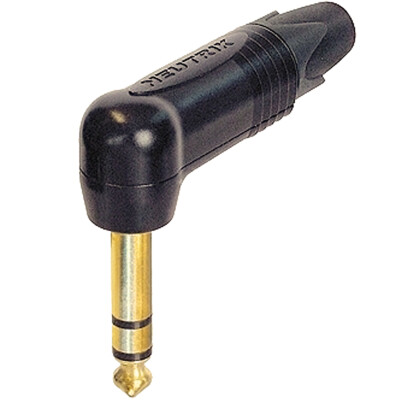 Stereo Klinkenstecker rechtwinklig Neutrik NP3RX-B TRS 6,35mm 1/4 Goldkontakt