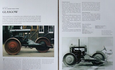 Glassgow Tractor Picture Article Info Sheet Out of Print Farm Wall Art Decor   
