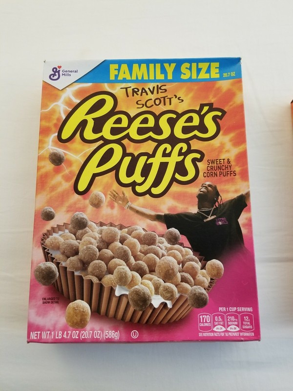 Travis Scott Reese's Puffs Cereal Family Size & Regular Size Boxes Unopened