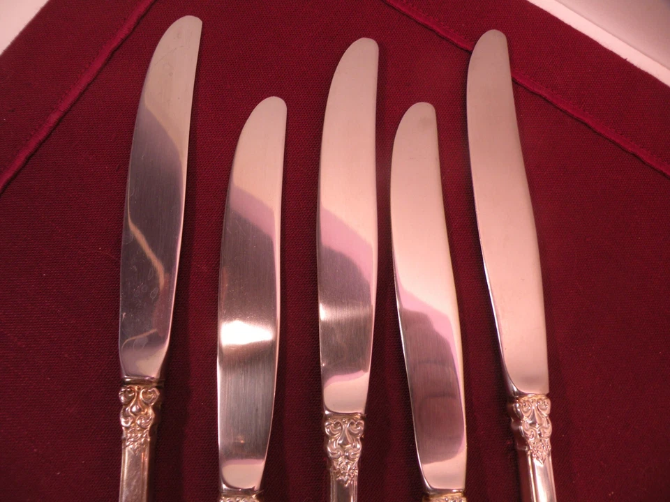 Juego de 5 cuchillos internacionales de plata profunda Rochambeau plateados 9 1/4" Foto 2 de 4