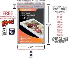 One-Touch Magnetic Sticker 35 pt. FREE PANINI TOTALLY CERTIFIED LABELS SEALS