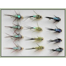 Goldhead Nymphs, Trout Flies, 12 Pack Evil Weevils, Size 10/12, Fishing Flies