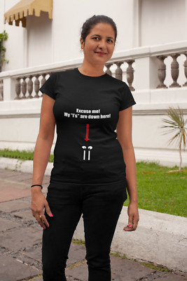 Excuse me my eyes I s down here funny wordplay shirt