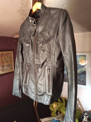 Aviatrix Ladies Womens Classic Soft Nappa Real Black Leather Fitted Jacket XXL - Picture 2 of 18