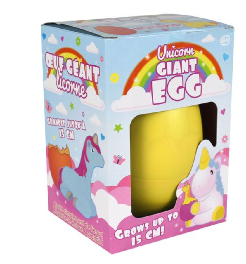 TOBAR Unicorn Giant Egg Up to 15 cm YELLOW UK