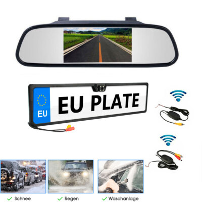 4.3'' LCD Monitor Kabellos + Funk Einparkhilfe Rückfahrkamera Autokamera Neu