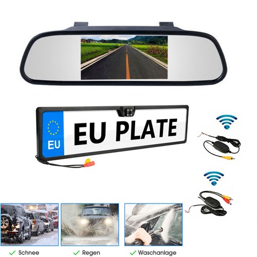 4.3" LCD Monitor Kabellos + Funk Einparkhilfe Rückfahrkamera Autokamera Neu - Bild 1 von 14