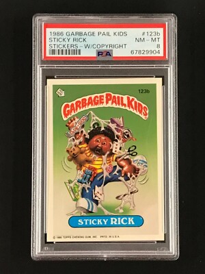 Sticky Ricky Garbage Pail Kid PSA 8 Garbage Pail Kids Series 3 1986 Sticky Rick #123b NM-MT! | eBay