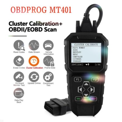 OBDPROG MT401 Car Cluster Odometer Correction Mileage Adjust Scanner Code Reader