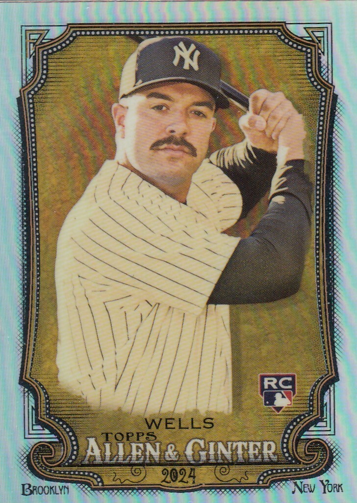 AUSTIN WELLS TOPPS ALLEN & GINTER CHROME REFRACTOR RC YANKEES #53 2024 24
