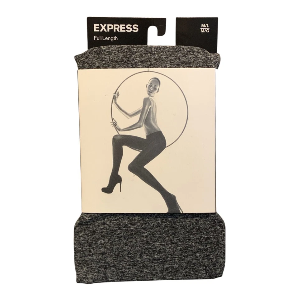 Paquete de 2 Medias Express Largas Opacas Gris Carbón Negro M/L Nuevas Para Mujer Foto 2 de 4