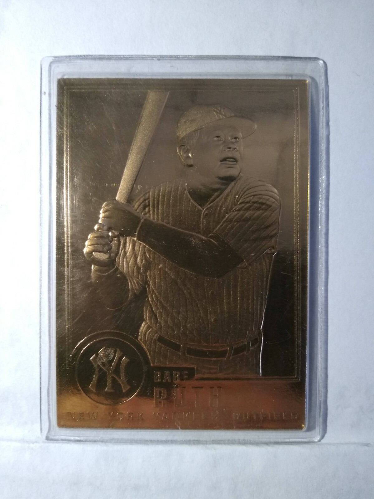 1996 BABE RUTH 22K GOLD PLATED CARD YANKEES CMG WORLD WIDE INDY 30