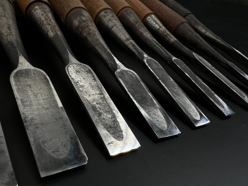 Vintage Japanese Chisel 10set Nomi /Hand Plane Saw Iron Hammer Hand Tool/d64 - Picture 23 of 24