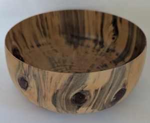 Vintage Hawaii Wooden Bowl Norfolk Pine Round Signed 6"