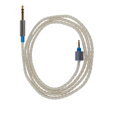 Dekoni Audio Ensemble Undersplit 6.35mm Unbalanced 64  Silver Braided Cable