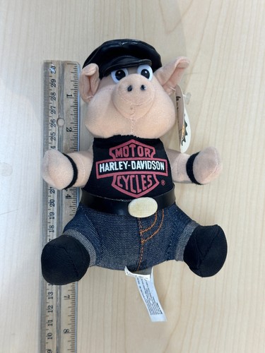 Lot of 5 Vintage 90s Harley Davidson, Bulldog, Bear and Pig Plush - Picture 10 of 22