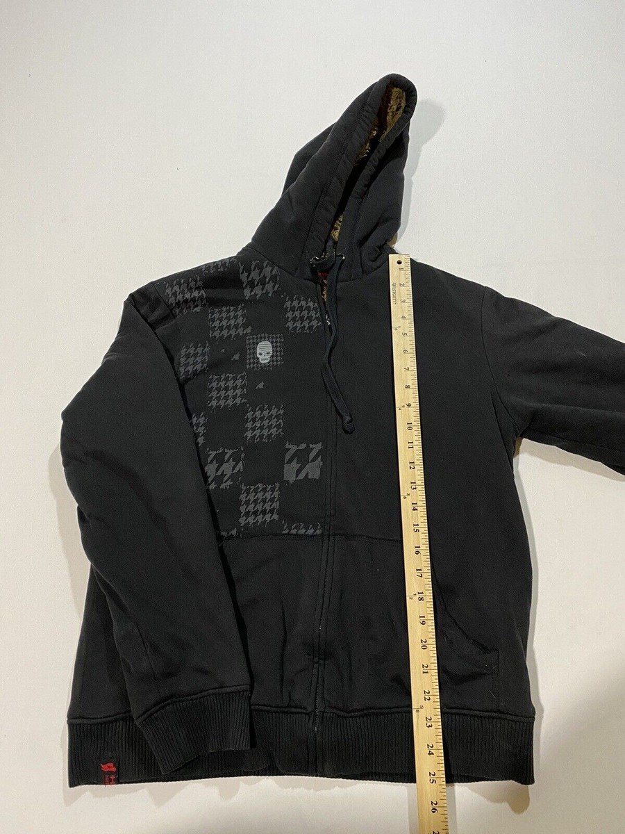 Y2K Cyber Grunge Sherpa Fleece Lined Zip Up Hoodie Size M AE5 | eBay