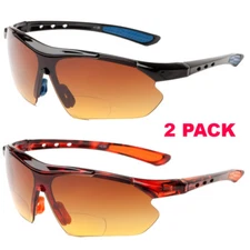 2 PACK BIFOCAL Vision Reading Sunglasses HD High Density Driving Sport ANTIGLARE