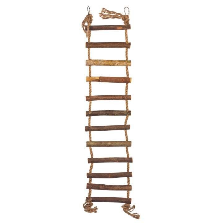 Prevue Hendryx Large Rope Bird Ladder Textured Wood Rungs **