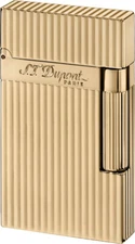 S.T. DUPONT LIGNE 2 VERTICAL LINES YELLOW GOLD PLATED SOFT FLAME LIGHTER /016827