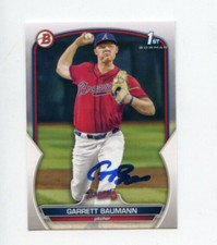 GARRETT BAUMANN SIGNED 2023 BOWMAN DRAFT BASEBALL CARD AUTO